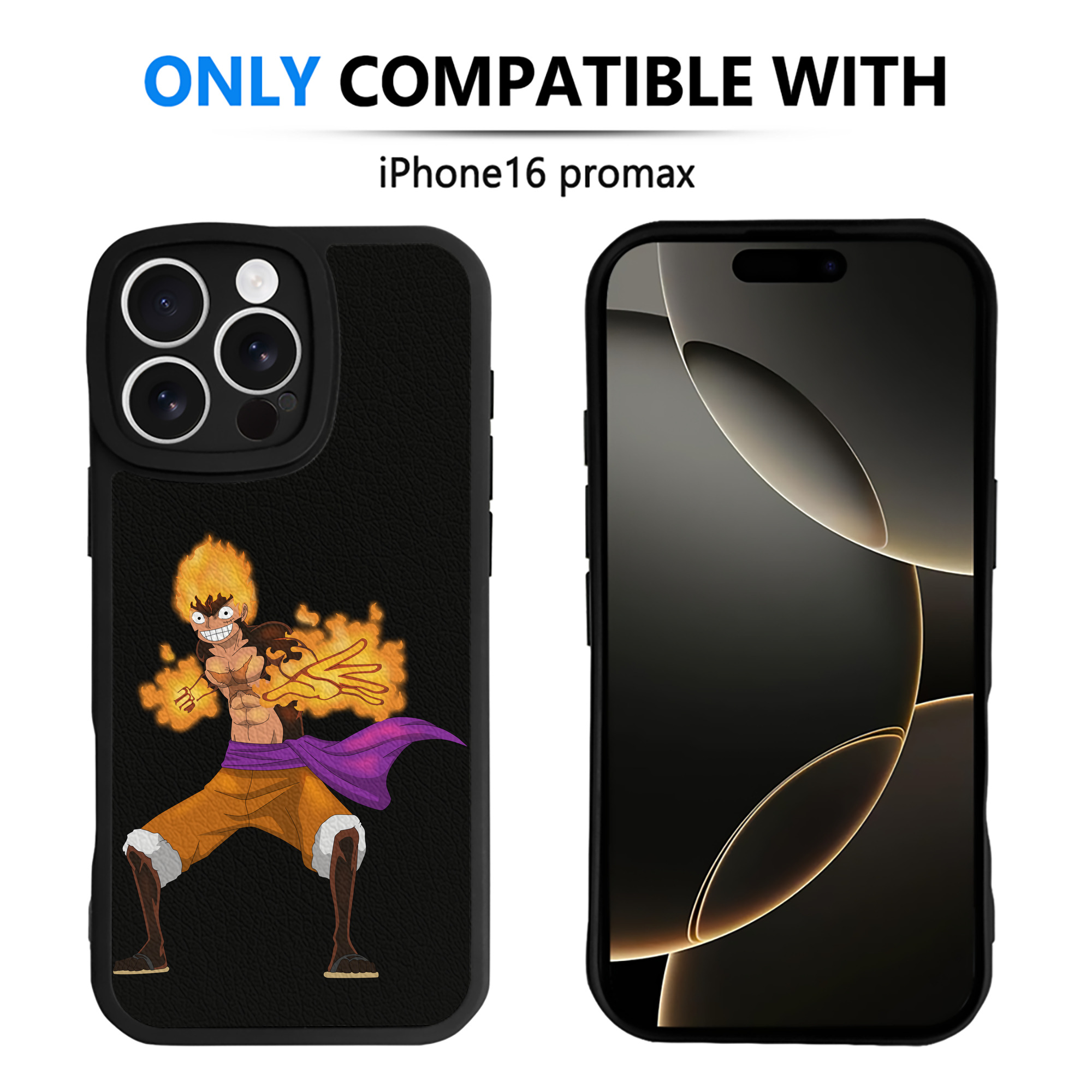 （画像用） ワンピース モンキー・D・ルフィ ONE PIECE Monkey D. Luffy 【iPhone 16シリーズ対応】シリコンスマホケース（レザー調） 材質：シリコン